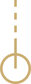 En guldfärgad cirkel med flera streck efter som symboliserar solkraft direkt