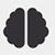 En svart färgad ikon som symboliserar två hjärnhalvor
